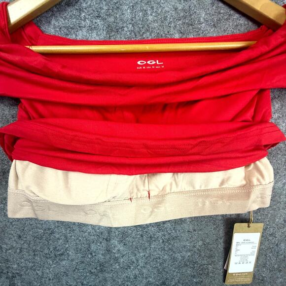 OGL Move Brami Top Womens M Red Multi-Wear Versatile Necklines Built in Bra - Picture 8 of 8